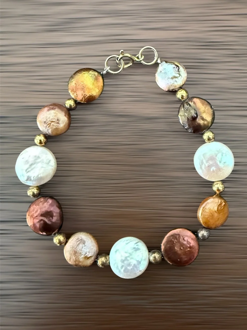 Multicolor Freshwater Cultured Pearl Disc Bracelet